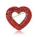 Open Heart Rhinestone Brooch Grey Or Red Pavé Crystal Pin view 5