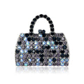 Crystal Handbag Brooch in Blue Gray or Warm Brown Stones view 5
