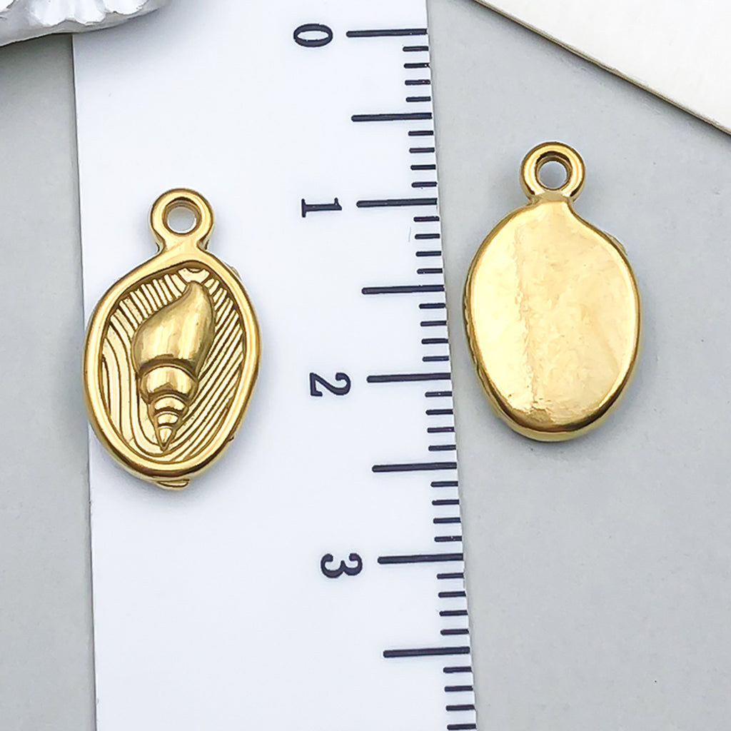 Gold Stainless Steel Starfish Seahorse Conch Shell Charm Pendants for DIY Jewelry