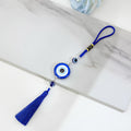 Blue Evil Eye Tassel Hanging Charm With Glass Eye Bead view 9