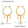 Liquid Drip Hoop Earrings Irregular Molten Metal Gold Steel view 6