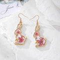 Gold Animal Outline Resin Dried Flower Earrings 8 Styles view 3