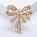 Large Crystal Bow Brooch With Pearl Rows in Three Finishes view 6