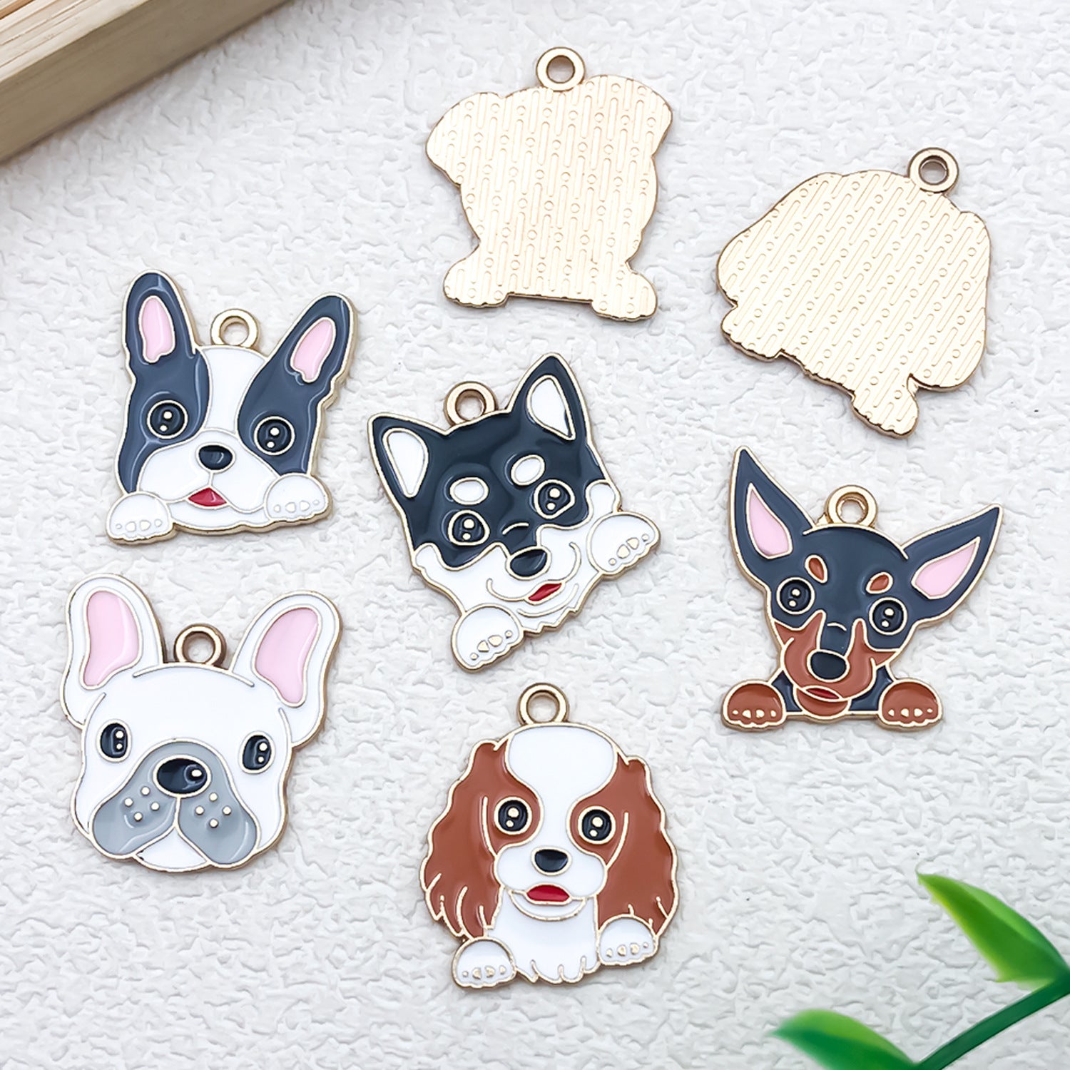 Enamel Zinc Alloy Cute Dog Charm Pendant for DIY Necklace Keychain Jewelry Making