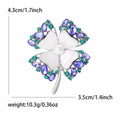 Four-Leaf Crystal And White Petal Brooch In Two Tones view 5