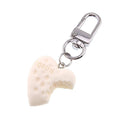 Silver Tone Pitted Heart Clip Keychains in Six Colors view 6