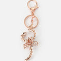 Rose Gold Rhinestone Scorpion Keychain Metal Insect Charm view 4