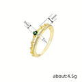 Double Layer Green Stone Beaded Stack Alloy Finger Rings view 4