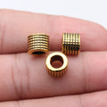 Lined Barrel Large Hole Metal Bead in Three Vintage Finishes view 7