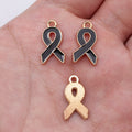 Gold Tone Awareness Ribbon Enamel Charms in Five Colors view 3