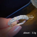 White Gold Emerald Cut Halo Half Eternity Band Ring Alloy view 5