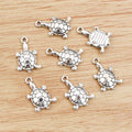 Detailed Turtle Animal Charms in Antique Silver Finish view 3