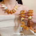 Acrylic Irregular Bead Necklaces Or Yellow Geometric Bangle view 2