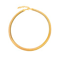 Flat Herringbone Snake Chain Necklace Gold And Steel view 5