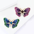 Textured Enamel Butterfly Brooch in Blue Green or Purple Pink view 3