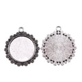 Floral Edge Round Cabochon Pendant Trays in Four Styles view 4