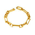 Gold Geometric Paperclip Link Chain Bracelet Stainless Steel view 5