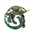Coiled Dragon Brooch Purple Blue Red or Green Enamel view 2