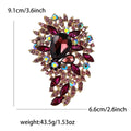 Large Crystal Leaf Cluster Brooch in Nine Colors Decorative Lapel Pin view 10