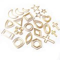 Open Geometric Frame Charms in Gold and Silver Tones view 3