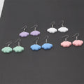 Silver Tone Pastel Cloud Resin Hook Earrings in Five Colors view 5
