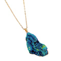 Gold Tone Irregular Druzy Geode Pendant Necklaces in Eleven Designs view 5