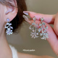 Floral Crystal Necklace and Stud Earring Jewelry Set view 4