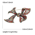Rhinestone Bow Brooch Black Multicolor Crystal Alloy Pin view 7