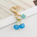 Glitter Resin Cherry Charm With Enamel Flower Accent view 4
