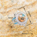 Silver Tone Turquoise Chip Round Halo Ring Polished Statement Fashion Jewelry view 4