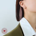 Three Hole Adjustable Zircon Curve Earrings Gold Steel view 4