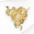 Squirrel Acorn Brooch Brown Enamel Gold Crystal Nut Pin view 4