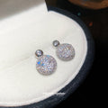 Crystal Pave Round And Oval Drop Stud Earrings Statement Jewelry view 3