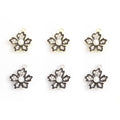 Pearl Center Flower Charms in Gold and Silver Tone Finishes view 2