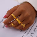 Gold Open Adjustable Fashion Rings Mixed Geometric Styles view 3
