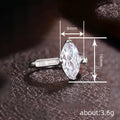 Silver Tone Marquise Center Stone Ring Baguette Sides view 4