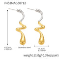 Elongated Oval Drop Earrings in Gold Silver and Two Tone view 7