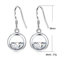 Silver Tone Open Circle Half Moon Hook Earrings Jewelry Pair view 3