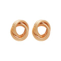 Interlocking Triple Ring Gold And Silver Tone Stud Earrings view 5