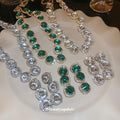 Round Crystal Necklace and Stud Earring Sets in Three Colors view 1