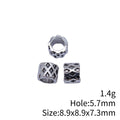 Lattice Pattern Silver Tone Large Hole Spacer Beads view 3