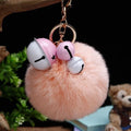 Zinc Alloy Bell Cage Keychain with Pompom Charm in 39 Color Choices view 11