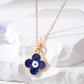 Gold Tone Clover Evil Eye Pendant Necklaces in Three Colors view 3