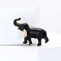 Black Enamel Elephant Brooch Decorative Metal Pin For Jackets And Lapels view 1