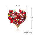 Red Gold Tone Butterfly Crystal Two Designs Metal Brooch Pin view 2