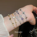 Crystal Heart Openwork Flower Drawstring Bracelets 4 Styles view 1