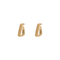 Gold Geometric Rectangular Open Frame Stud Earrings Pair view 5