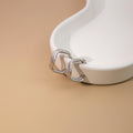 Gold and Silver Irregular Double Bar Open Hoop Earrings view 2