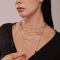 Multi-Layer Stainless Steel Necklace Natural Stone Tassel Pendant view 2
