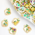 Tiny Floral Teacup Enamel Metal Charms, 10 Designs view 1